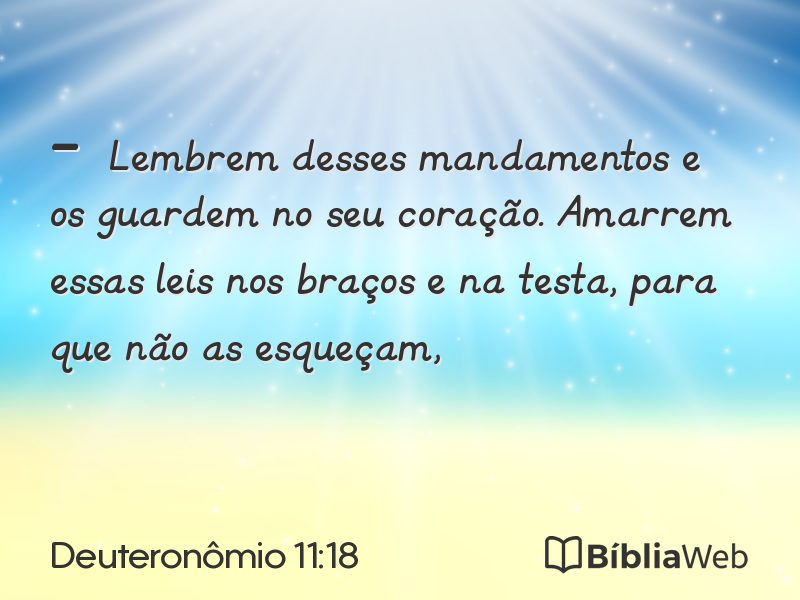Deuteronômio 11:18 em imagem para compartilhar