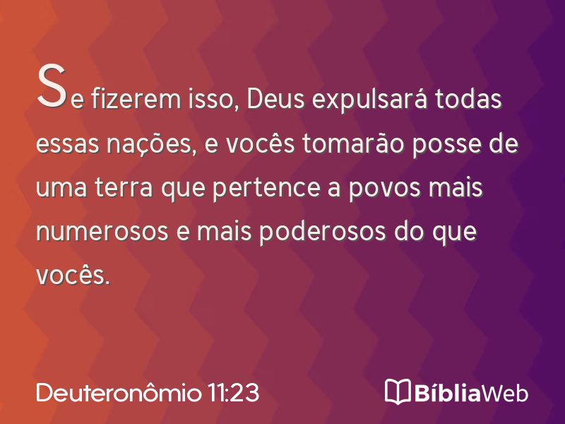 Deuteronômio 11:23 em imagem para compartilhar