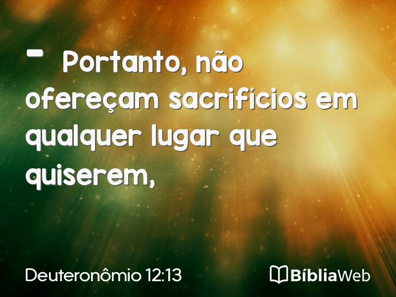 Deuteronômio 12:13 em imagem para compartilhar