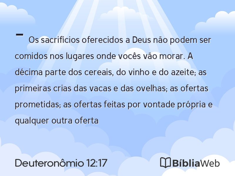 Deuteronômio 12:17 em imagem para compartilhar