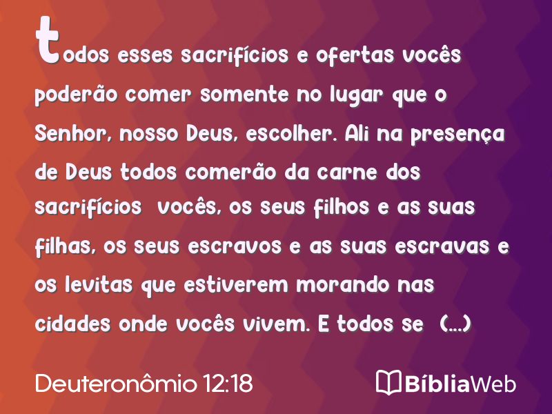 Deuteronômio 12:18 em imagem para compartilhar