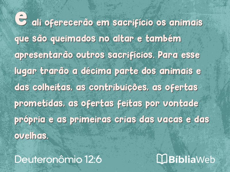 Deuteronômio 12:6 em imagem para compartilhar