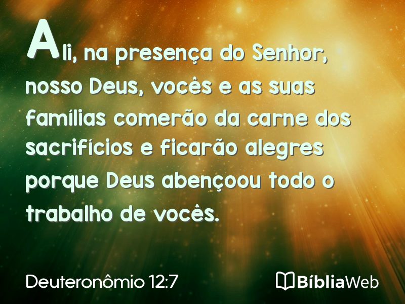 Deuteronômio 12:7 em imagem para compartilhar