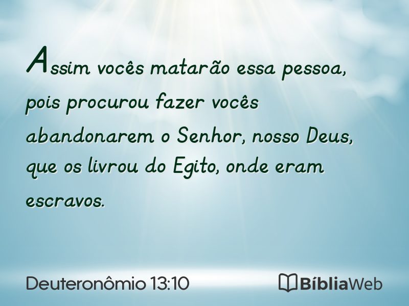 Deuteronômio 13:10 em imagem para compartilhar