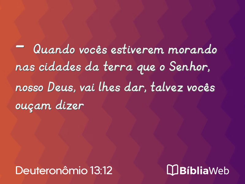 Deuteronômio 13:12 em imagem para compartilhar