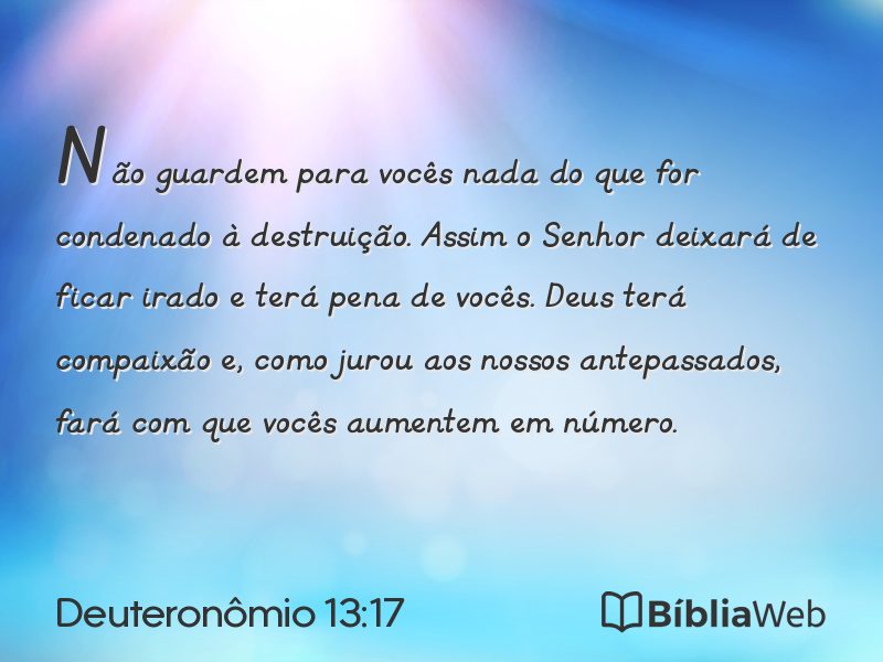 Deuteronômio 13:17 em imagem para compartilhar
