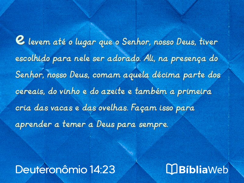 Deuteronômio 14:23 em imagem para compartilhar