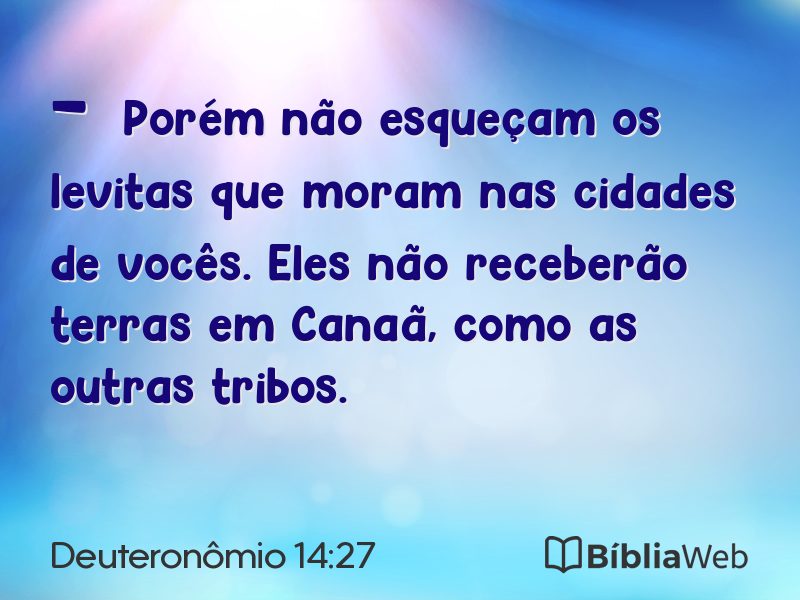 Deuteronômio 14:27 em imagem para compartilhar