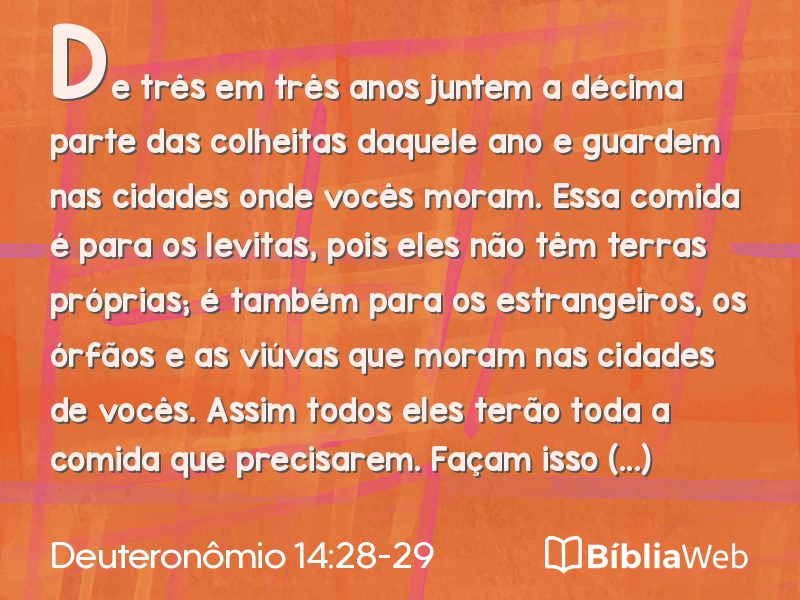 Deuteronômio 14:28-29 em imagem para compartilhar