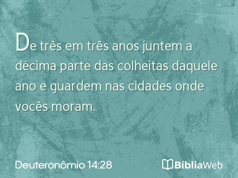 Deuteronômio 14:28 em imagem para compartilhar