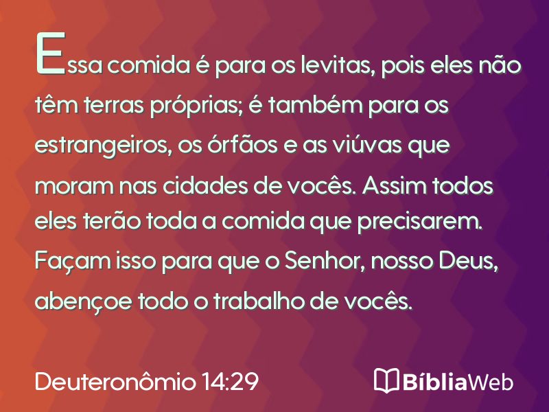 Deuteronômio 14:29 em imagem para compartilhar