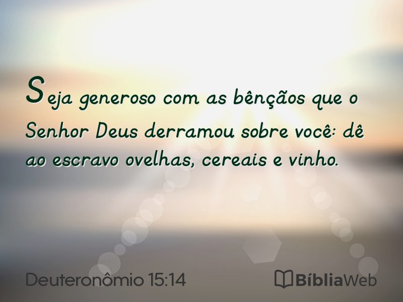 Deuteronômio 15:14 em imagem para compartilhar