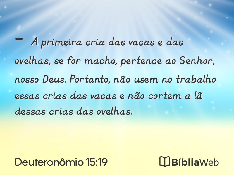 Deuteronômio 15:19 em imagem para compartilhar