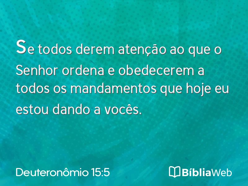 Deuteronômio 15:5 em imagem para compartilhar