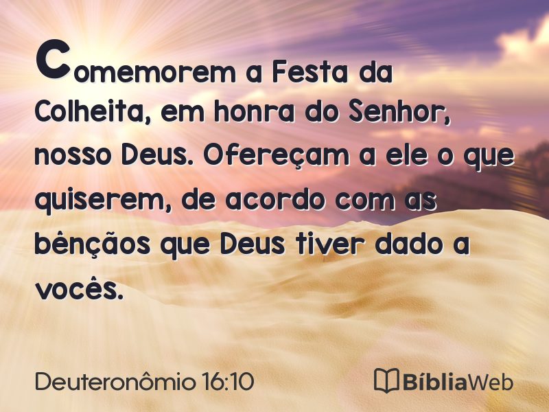 Deuteronômio 16:10 em imagem para compartilhar