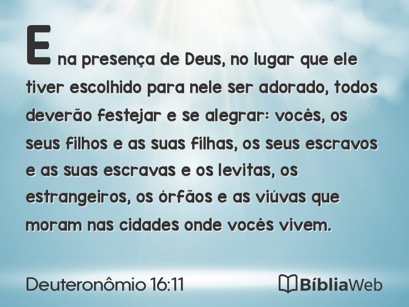 Deuteronômio 16:11 em imagem para compartilhar