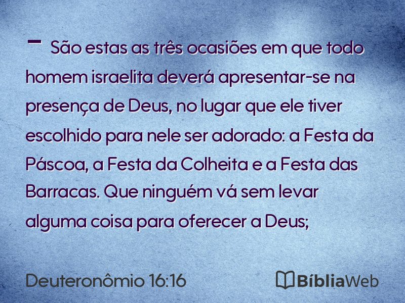Deuteronômio 16:16 em imagem para compartilhar