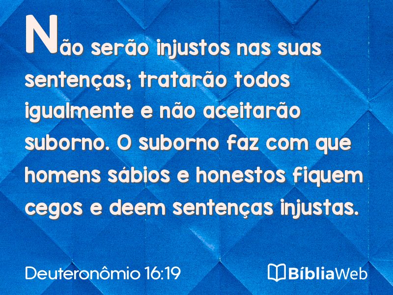 Deuteronômio 16:19 em imagem para compartilhar