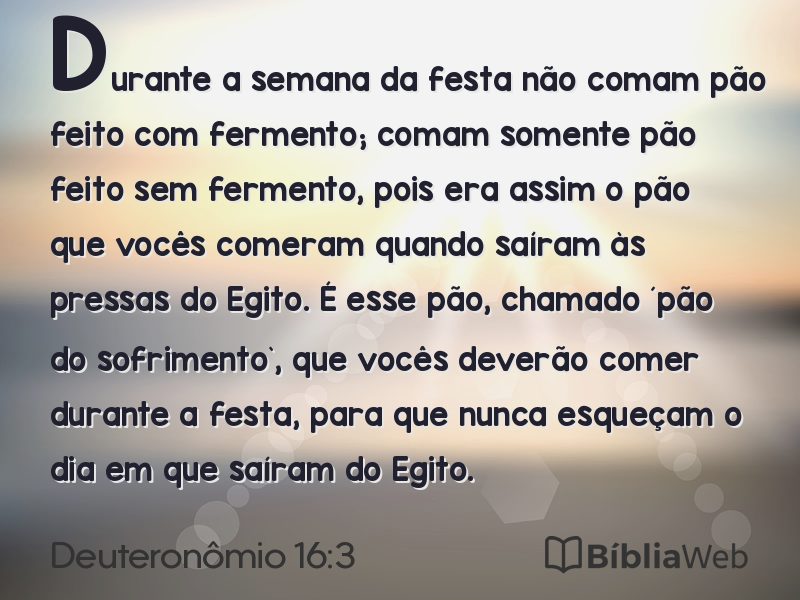 Deuteronômio 16:3 em imagem para compartilhar