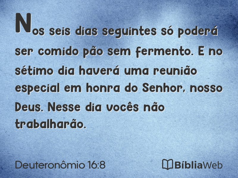 Deuteronômio 16:8 em imagem para compartilhar