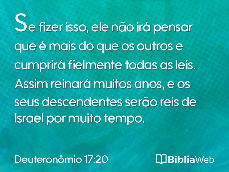 Deuteronômio 17:20 em imagem para compartilhar