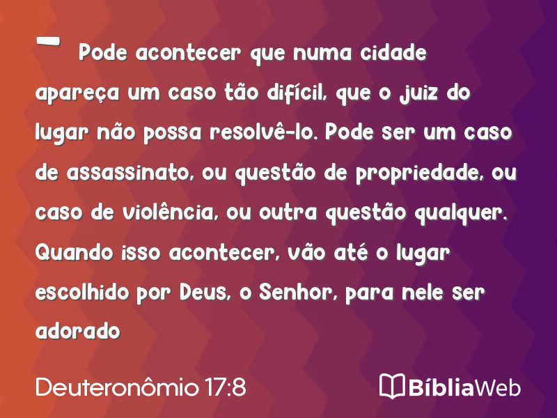 Deuteronômio 17:8 em imagem para compartilhar