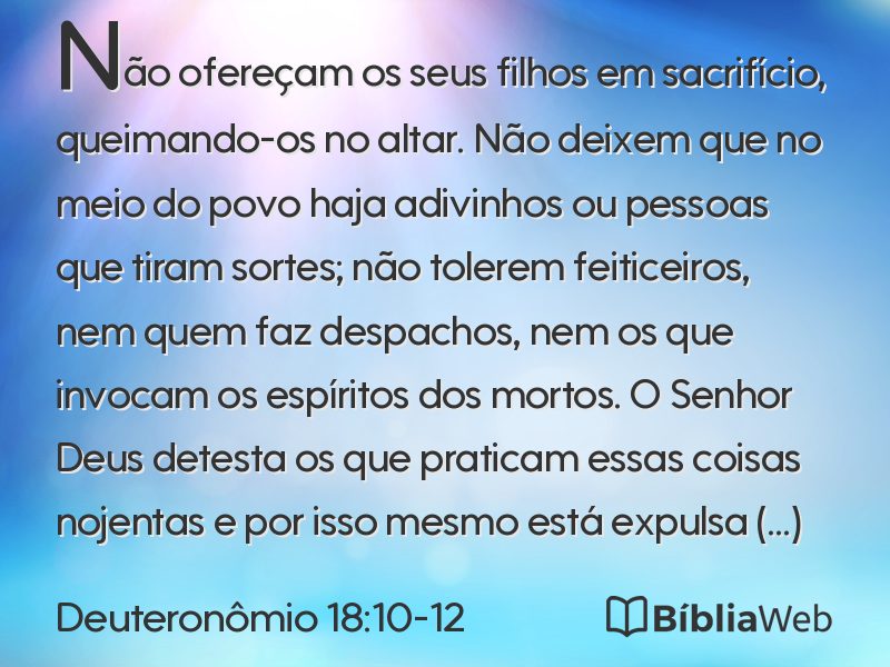 Deuteronômio 18:10-12 em imagem para compartilhar
