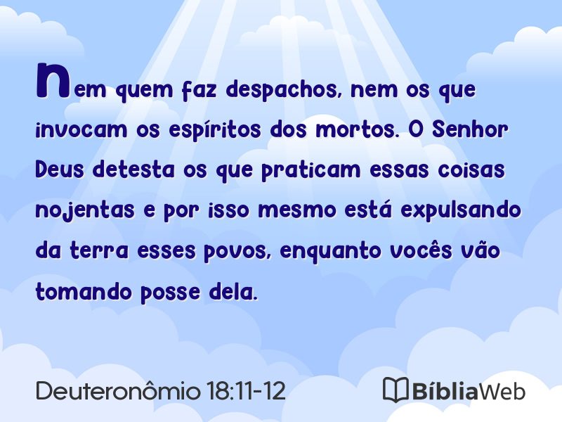 Deuteronômio 18:11-12 em imagem para compartilhar