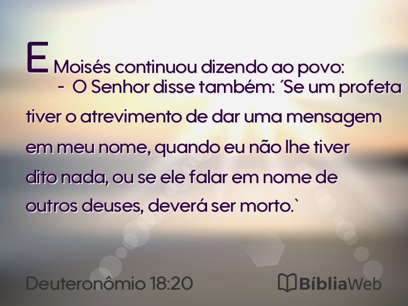 Deuteronômio 18:20 em imagem para compartilhar