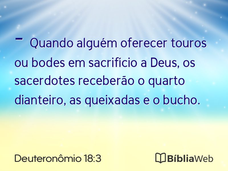 Deuteronômio 18:3 em imagem para compartilhar