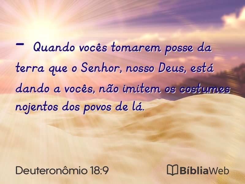 Deuteronômio 18:9 em imagem para compartilhar