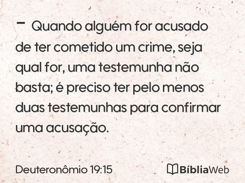 Deuteronômio 19:15 em imagem para compartilhar