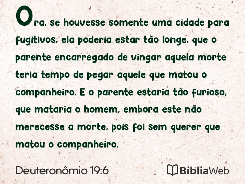 Deuteronômio 19:6 em imagem para compartilhar