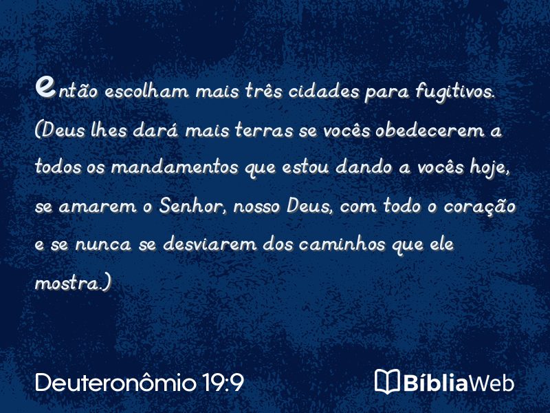 Deuteronômio 19:9 em imagem para compartilhar