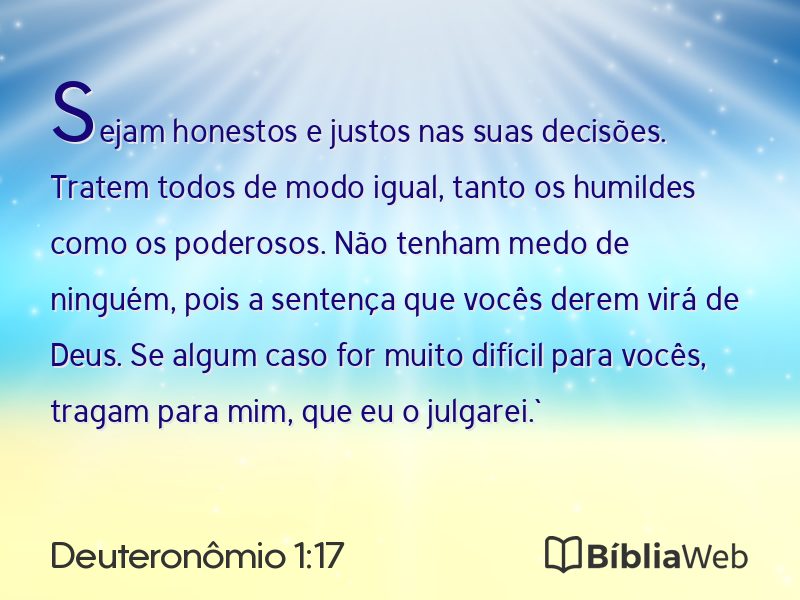 Deuteronômio 1:17 em imagem para compartilhar