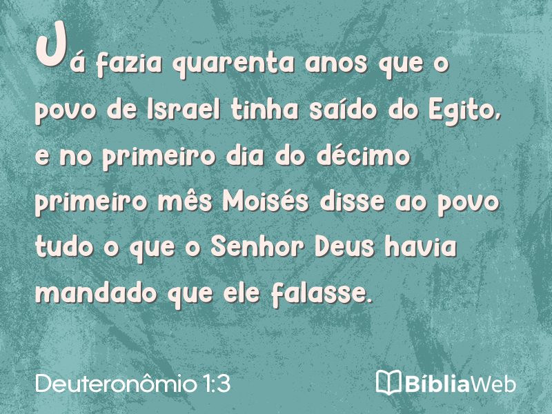 Deuteronômio 1:3 em imagem para compartilhar