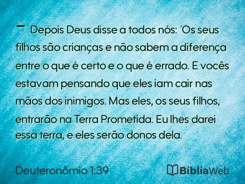 Deuteronômio 1:39 em imagem para compartilhar