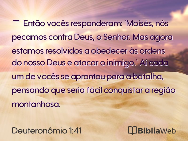 Deuteronômio 1:41 em imagem para compartilhar