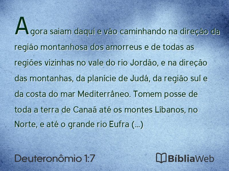 Deuteronômio 1:7 em imagem para compartilhar