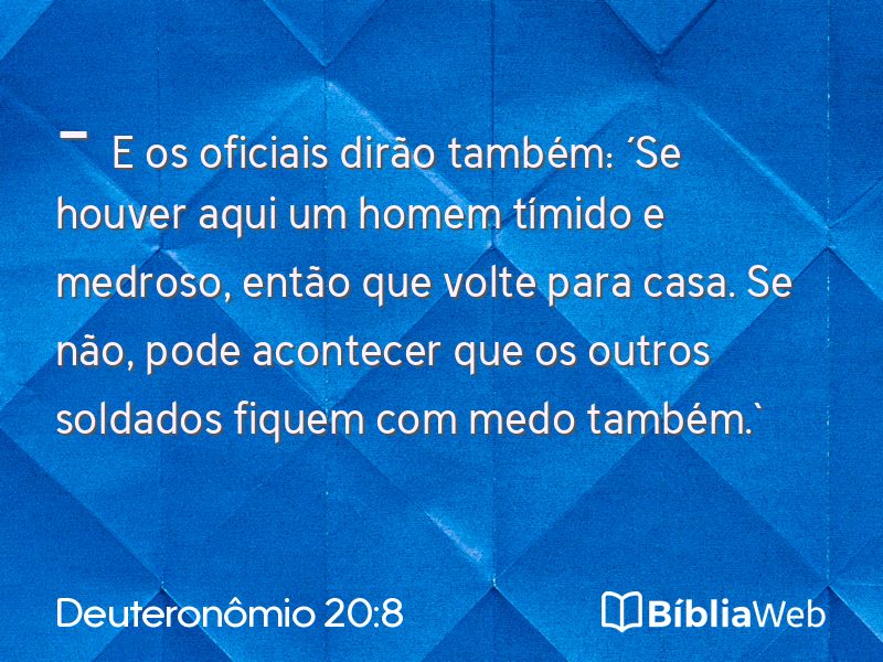 Deuteronômio 20:8 em imagem para compartilhar