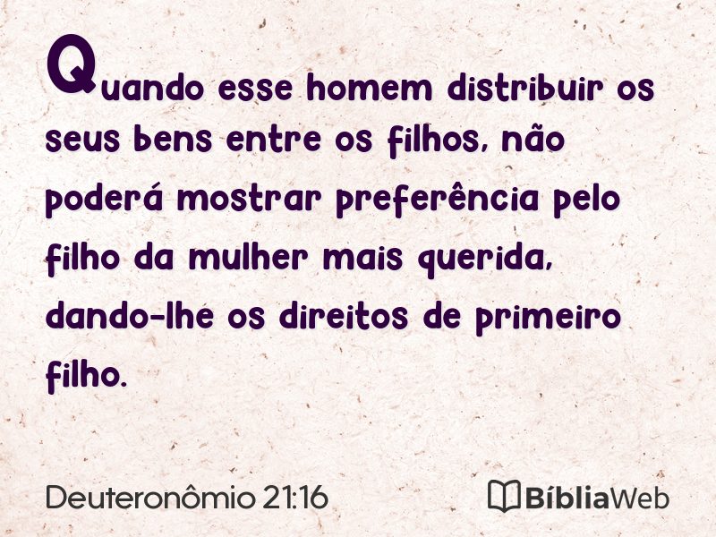 Deuteronômio 21:16 em imagem para compartilhar