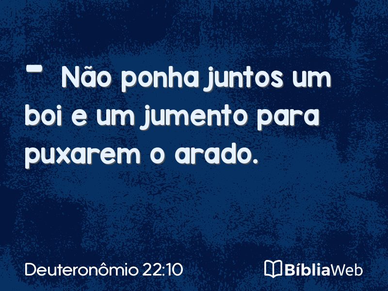 Deuteronômio 22:10 em imagem para compartilhar