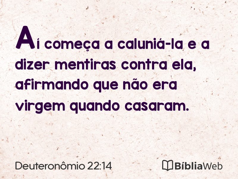 Deuteronômio 22:14 em imagem para compartilhar
