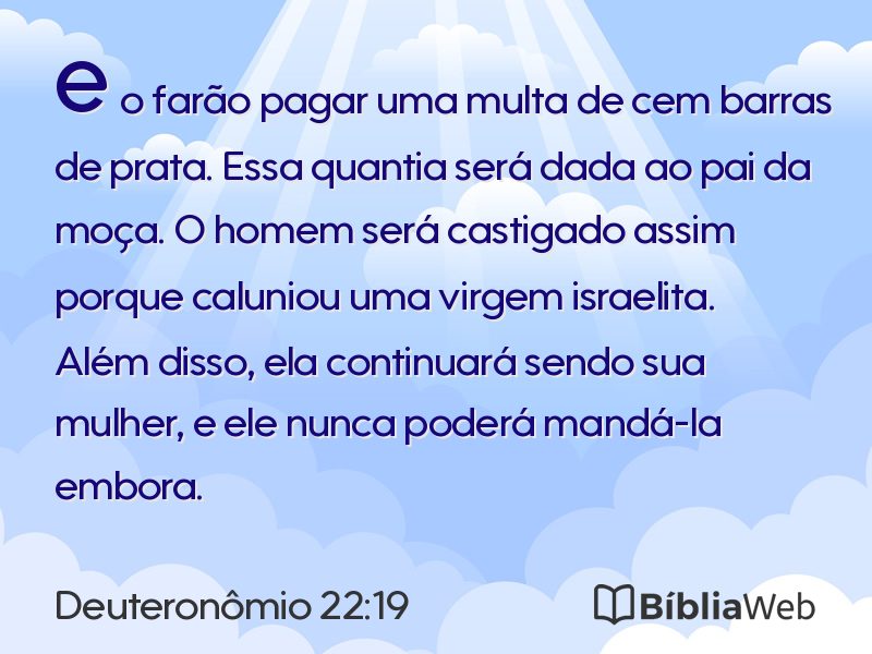 Deuteronômio 22:19 em imagem para compartilhar