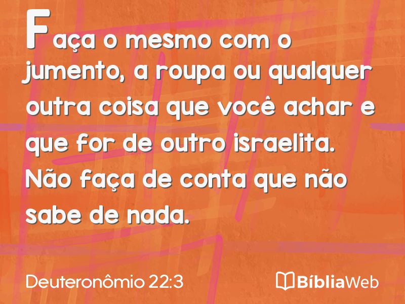 Deuteronômio 22:3 em imagem para compartilhar