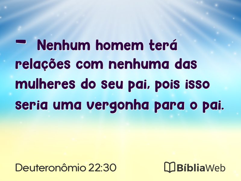 Deuteronômio 22:30 em imagem para compartilhar