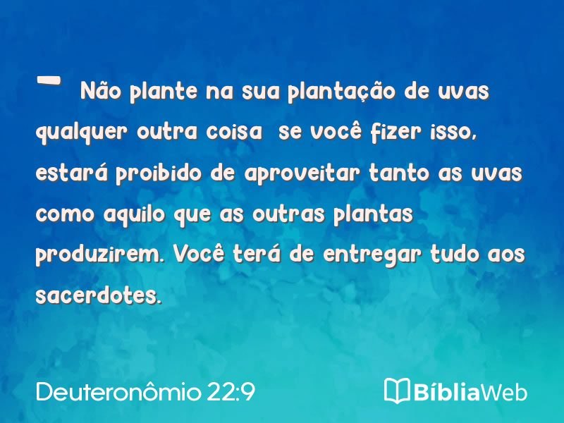 Deuteronômio 22:9 em imagem para compartilhar