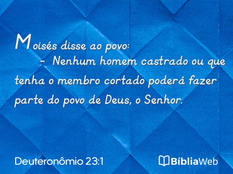 Deuteronômio 23:1 em imagem para compartilhar