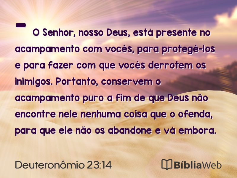 Deuteronômio 23:14 em imagem para compartilhar