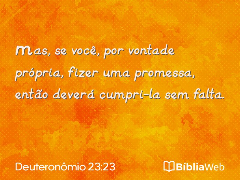 Deuteronômio 23:23 em imagem para compartilhar